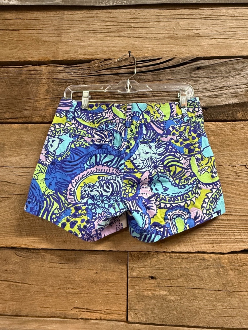 Lilly Pulitzer Callahan Shorts, blue, green, purple, size 2, Multi Catitude prin - Picture 6 of 10